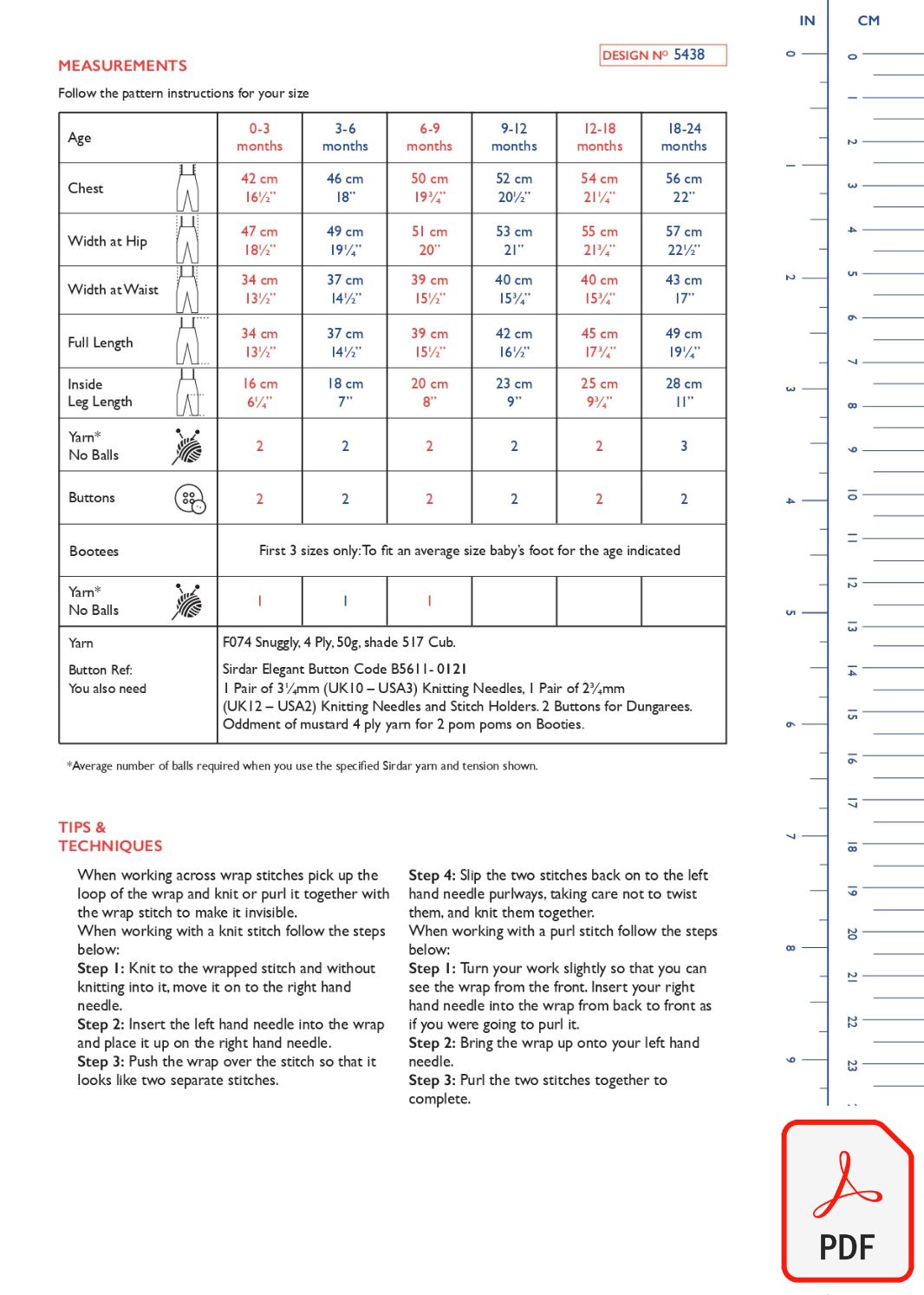 Sirdar 5438 Snuggly 4PLY (PDF) Knit in a Box