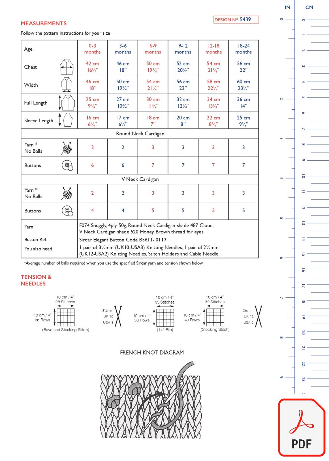 Sirdar 5439 Snuggly 4PLY (PDF) Knit in a Box