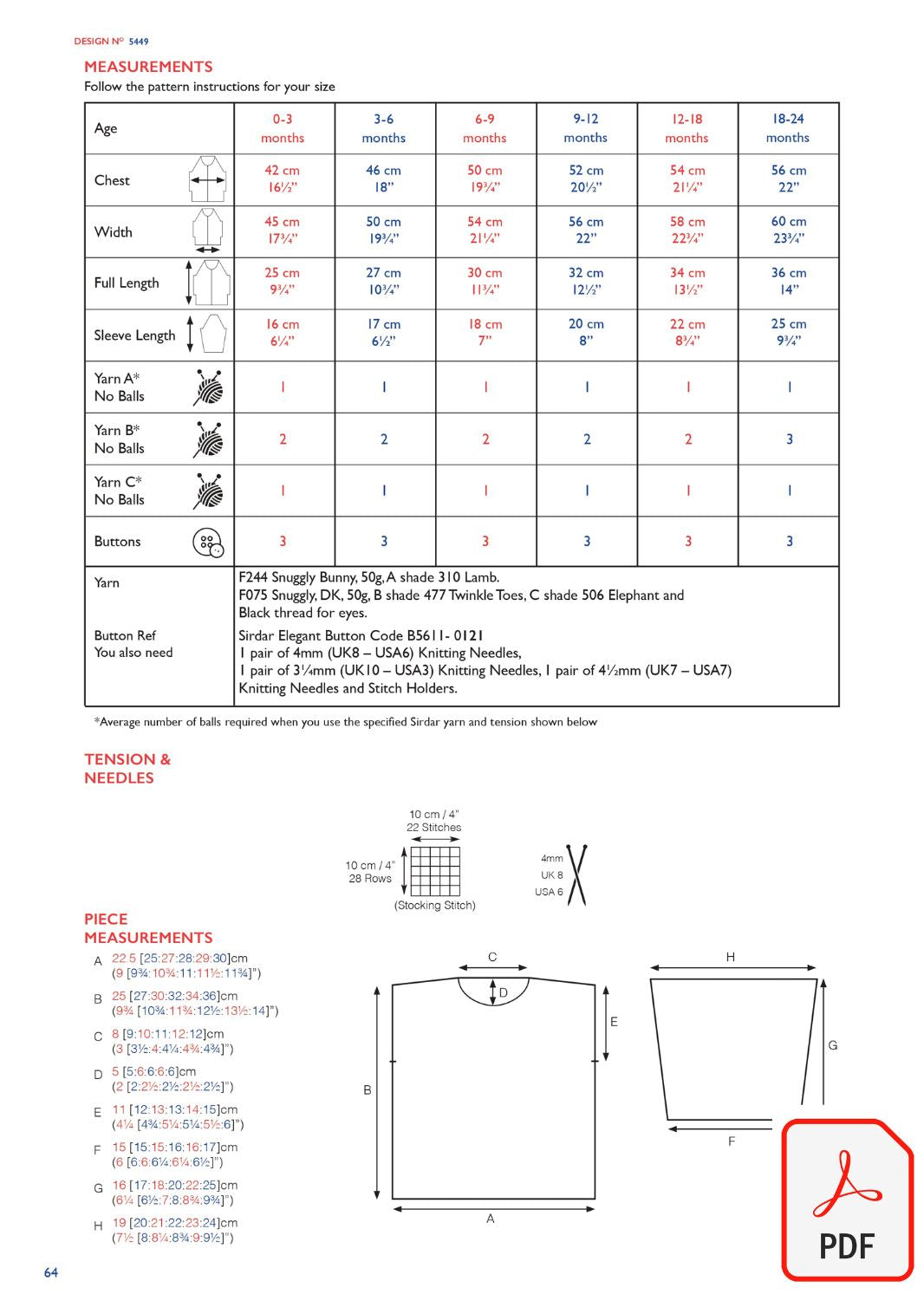Sirdar 5449 Snuggly DK, 4Ply & Bunny (PDF) Knit in a Box