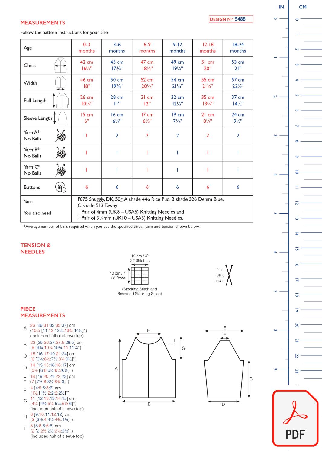 Sirdar 5488 Snuggly DK (PDF) Knit in a Box