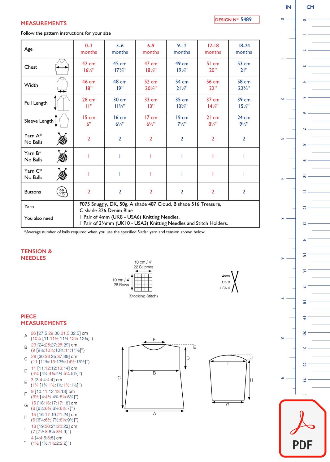 Sirdar 5489 Snuggly DK (PDF) Knit in a Box