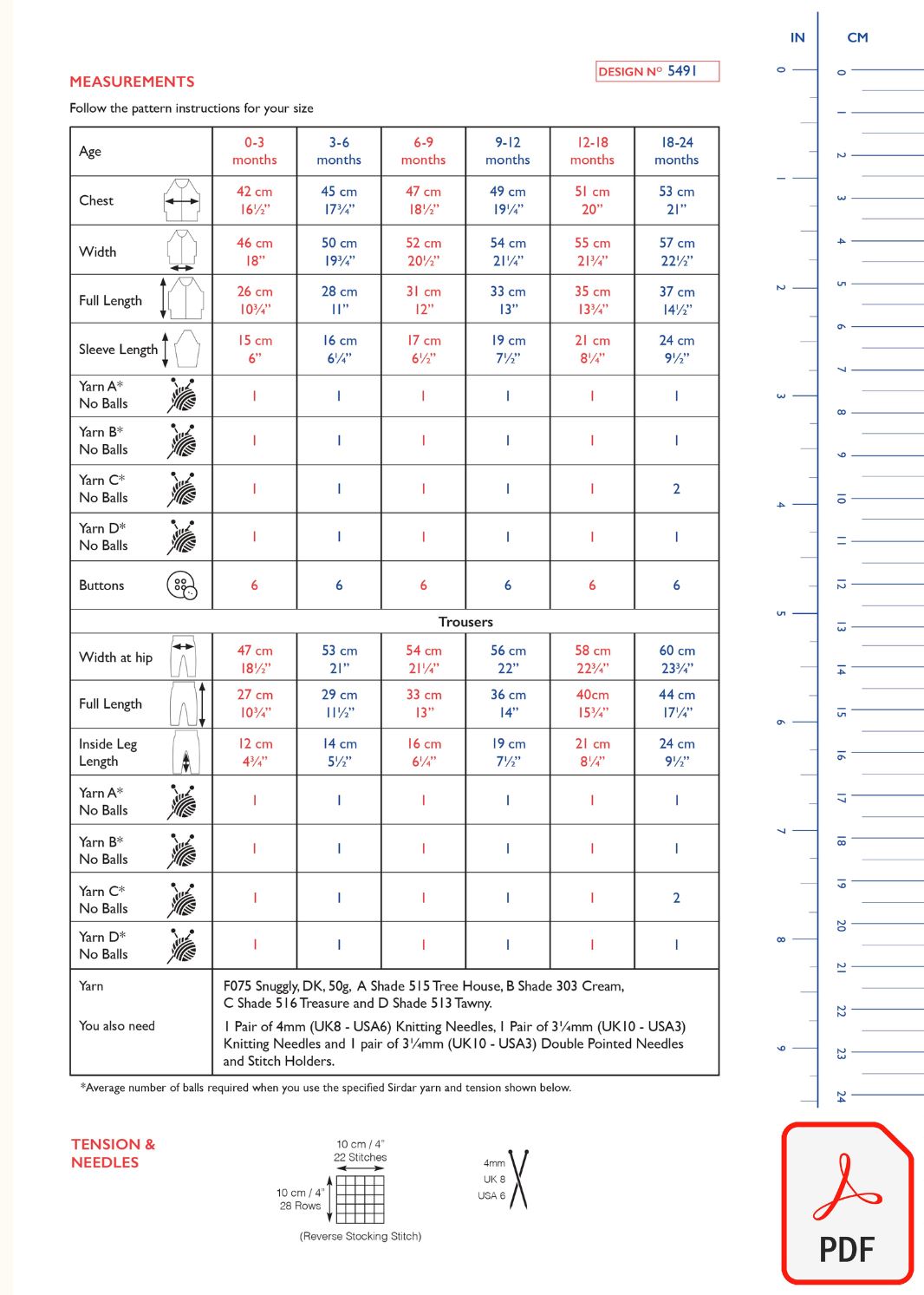 Sirdar 5491 Snuggly DK (PDF) Knit in a Box