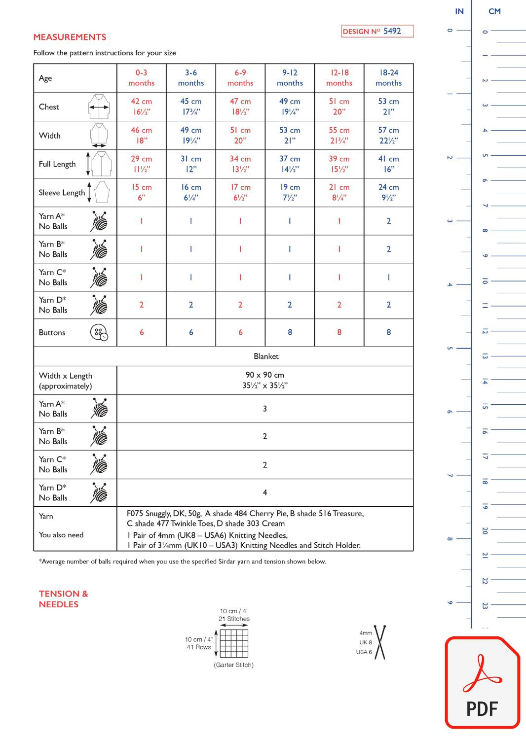 Sirdar 5492 Snuggly DK (PDF) Knit in a Box