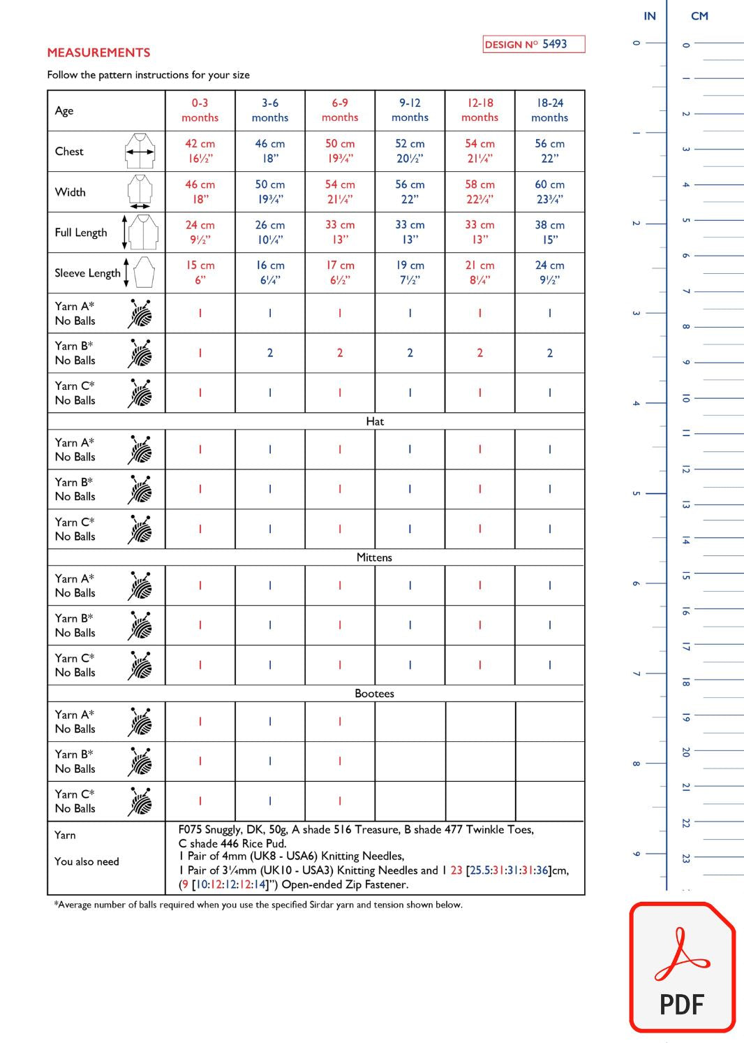 Sirdar 5493 Snuggly DK (PDF) Knit in a Box