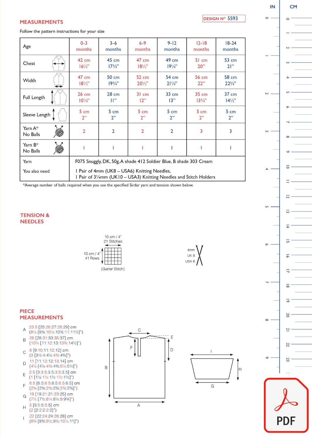 Sirdar 5593 Snuggly DK (PDF) Knit in a Box