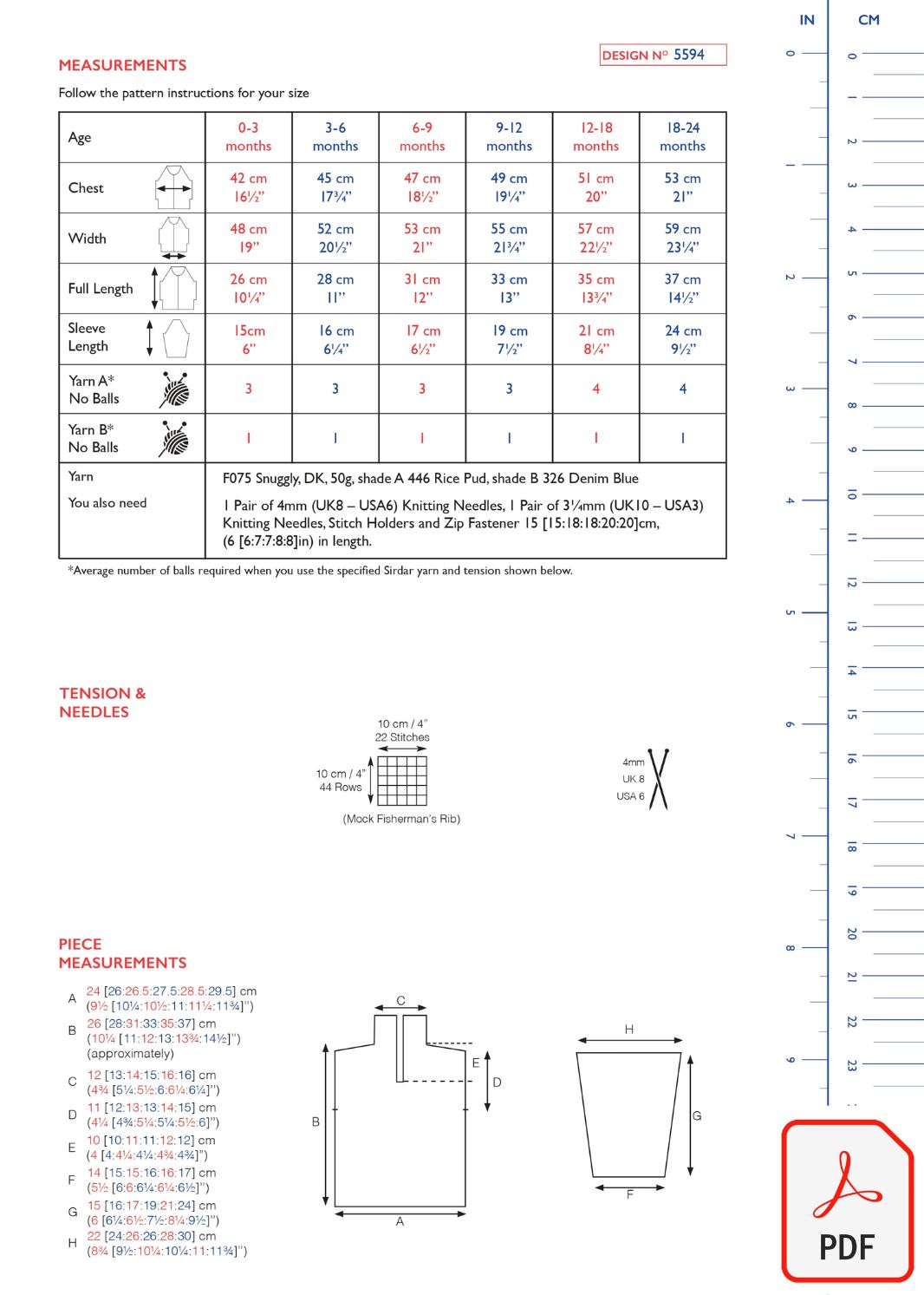 Sirdar 5594 Snuggly DK (PDF) Knit in a Box