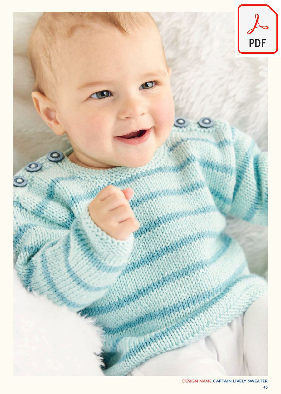 Sirdar 563 Captain Lively Sweater in Cashmere Merino Silk DK & Ply4 (PDF) Knit in a Box 