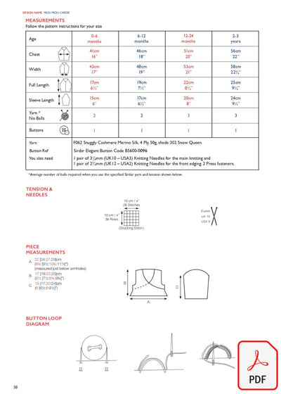 Sirdar 563 Frou Frou Cardie in Cashmere Merino Silk DK & Ply4 (PDF) Knit in a Box