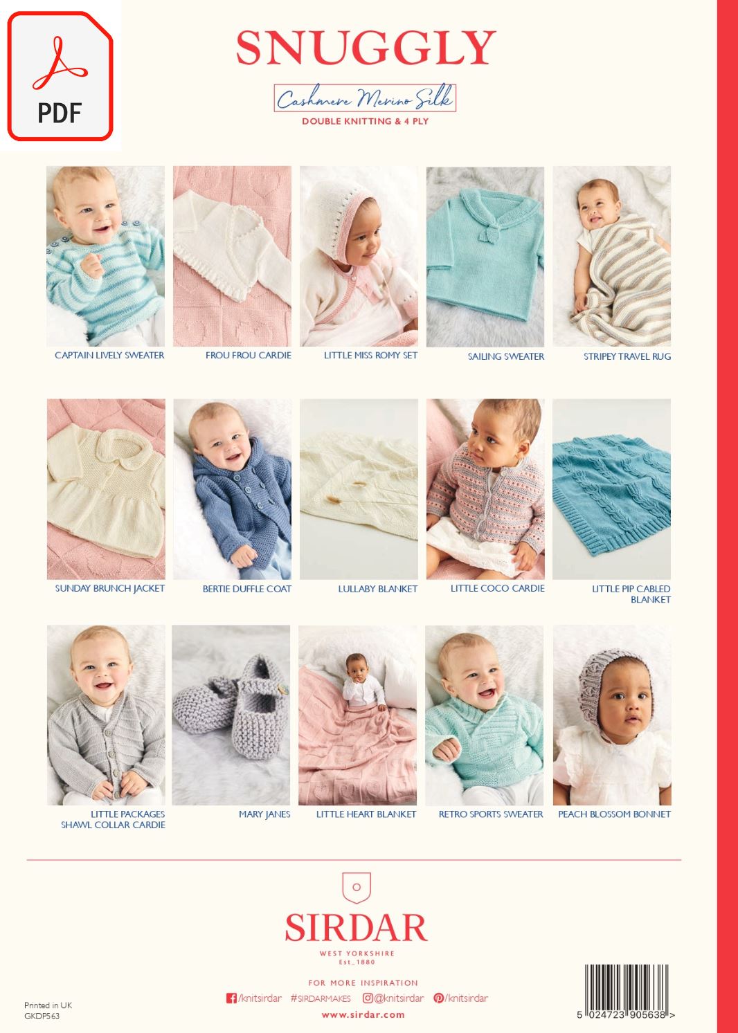 Sirdar 563 Little Miss Romy Set in Cashmere Merino Silk DK & Ply4 (PDF) Knit in a Box