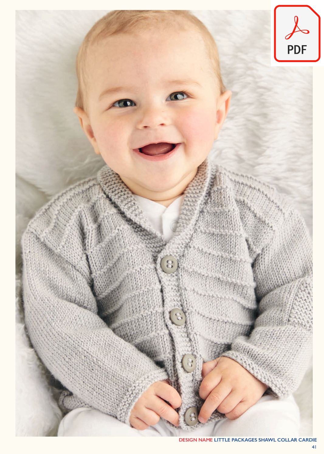 Sirdar 563 Little Packages Shawl Collar Cardie in Cashmere Merino Silk DK & Ply4 (PDF) Knit in a Box