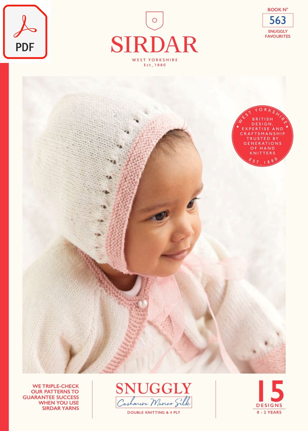 Sirdar 563 Little Packages Shawl Collar Cardie in Cashmere Merino Silk DK & Ply4 (PDF) Knit in a Box