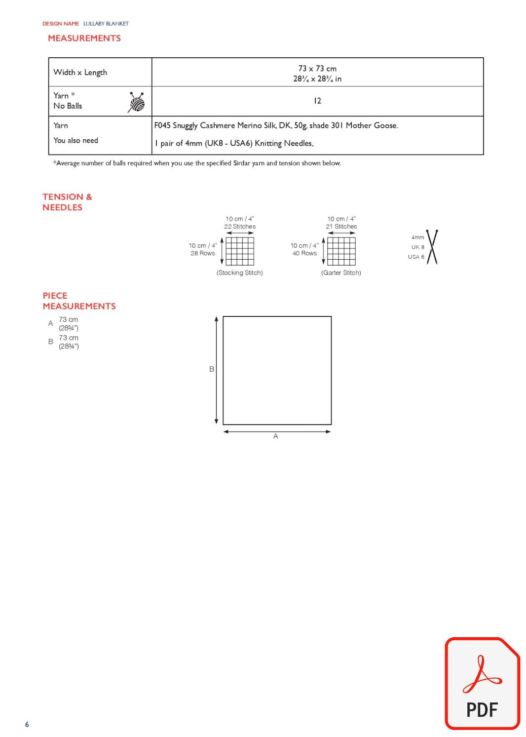 Sirdar 563 Lullaby Blanket in Cashmere Merino Silk DK & Ply4 (PDF) Knit in a Box