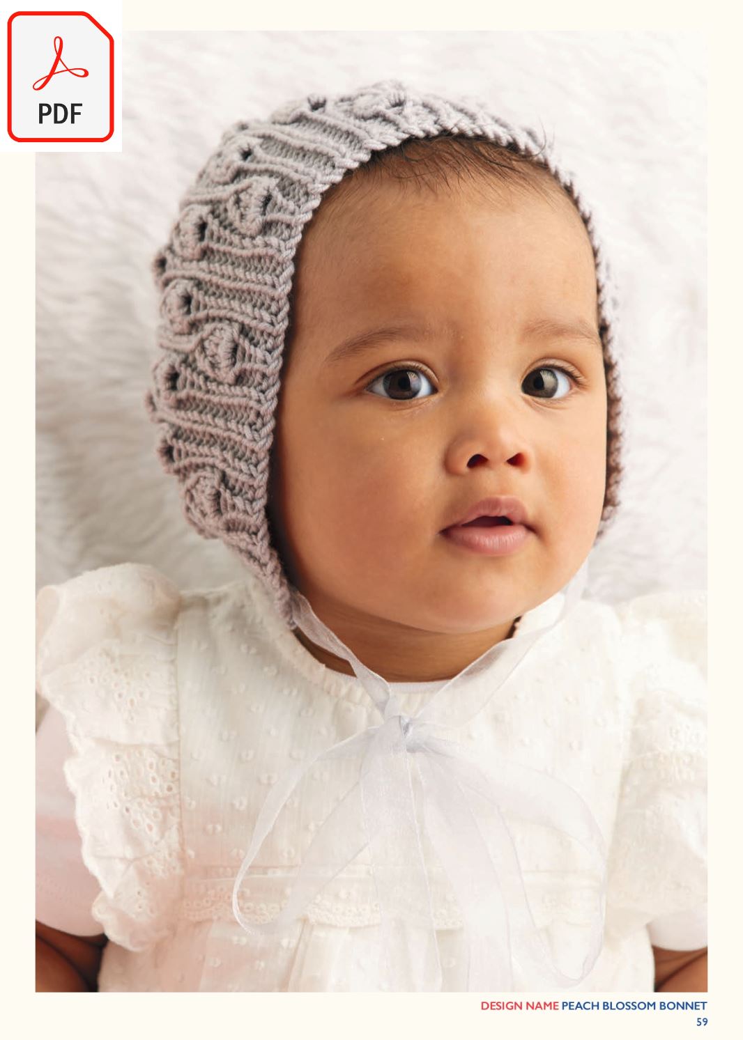 Sirdar 563 Peach Blossom Bonnet in Cashmere Merino Silk DK & Ply4 (PDF) Knit in a Box