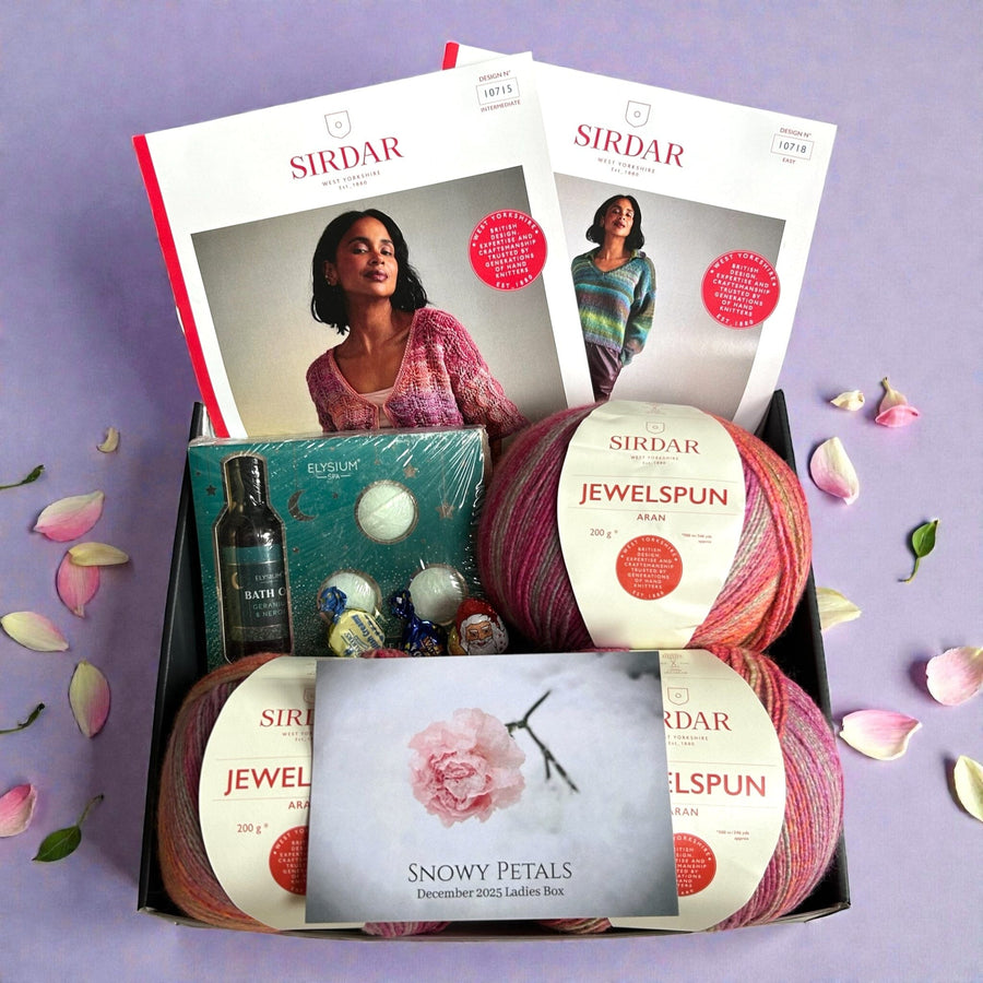 Snowy Petals Ladies Mystery Knitting Cardigan/ Jumper Knit in a Box 