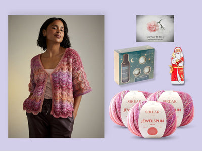 Snowy Petals Ladies Mystery Knitting Cardigan/ Jumper Knit in a Box