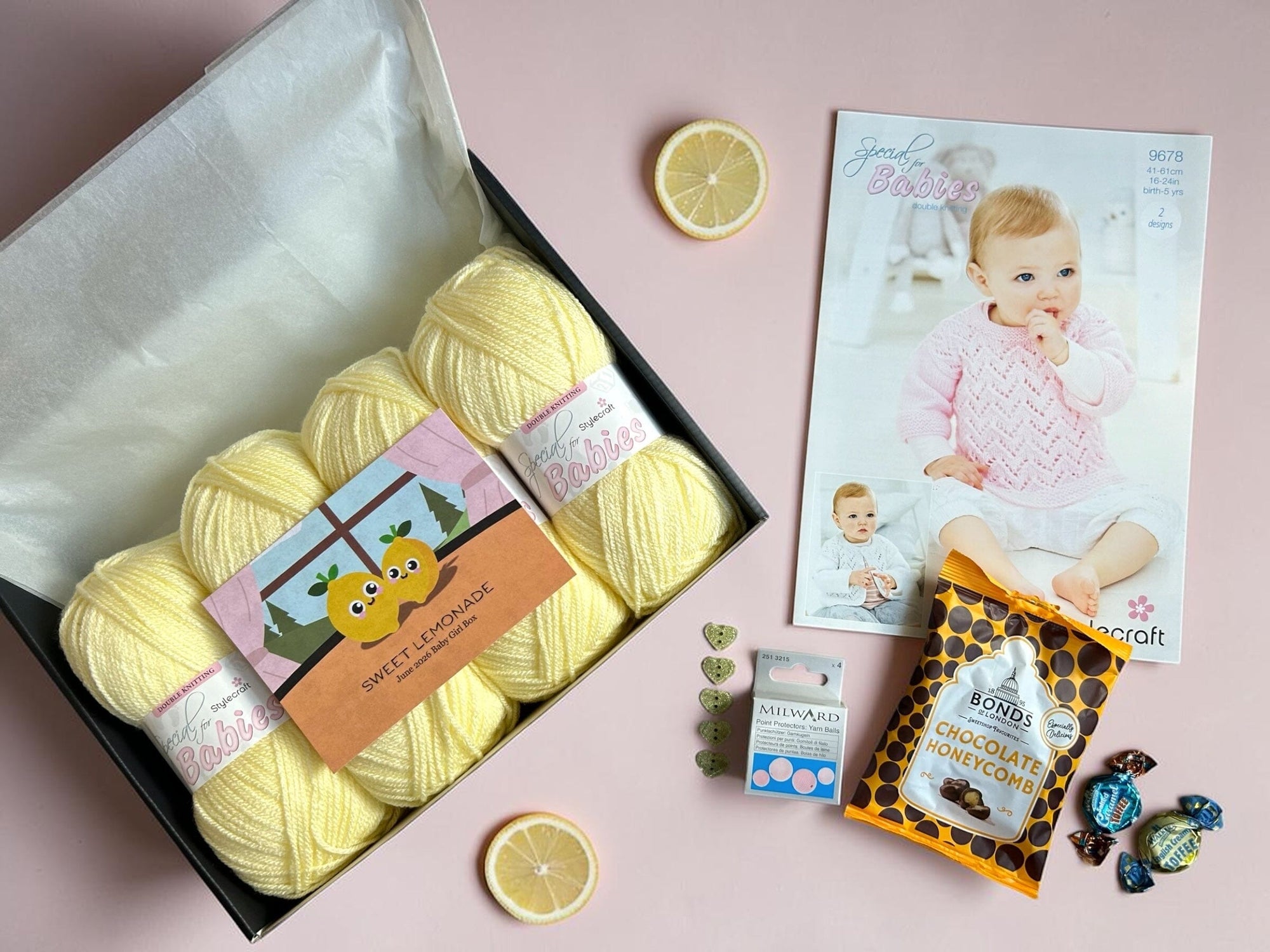 Sweet Lemonade Baby Girl Cardigan/ Jumper Knit in a Box