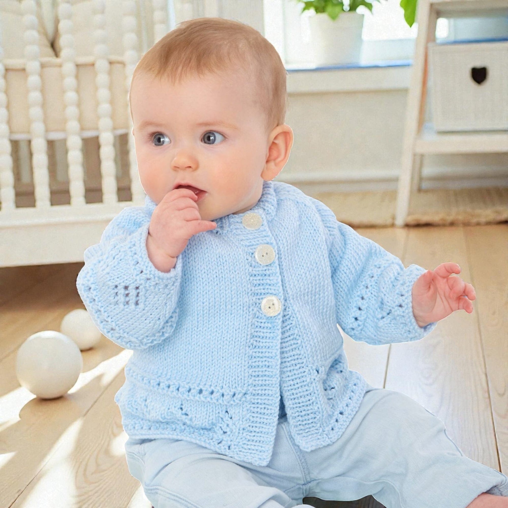Tiny Astronaut Baby Boy Jacket/ Cardigan Knit in a Box