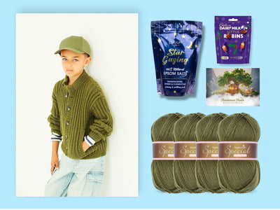 Treehouse Trails Child Boy Cardigan Knit in a Box