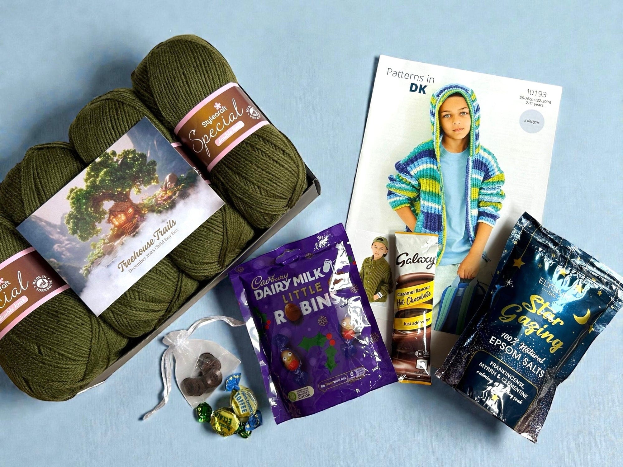 Treehouse Trails Child Boy Cardigan Knit in a Box