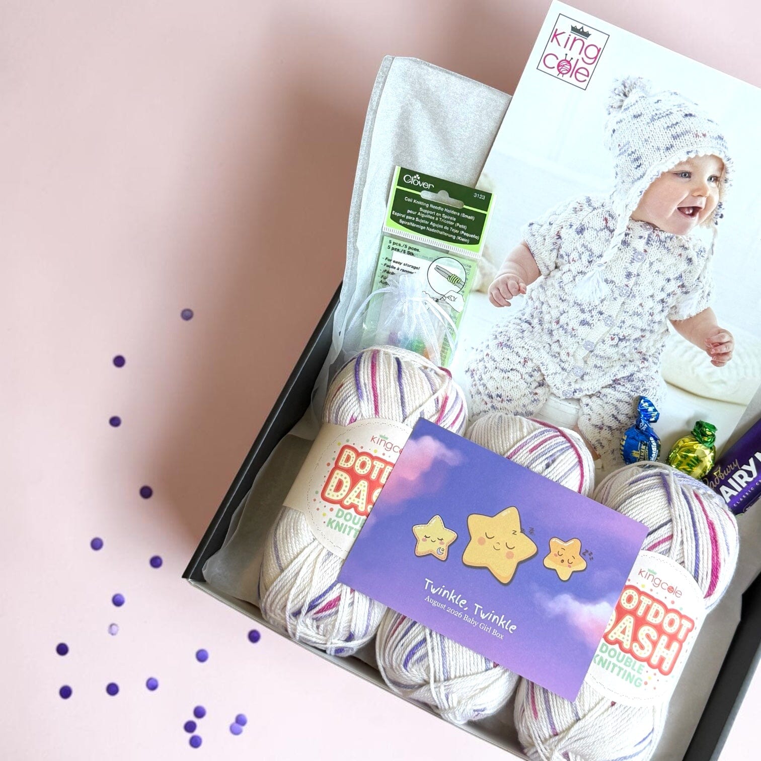 Twinkle, Twinkle Baby Girl Jumper/ Onesie & Hat Knit in a Box