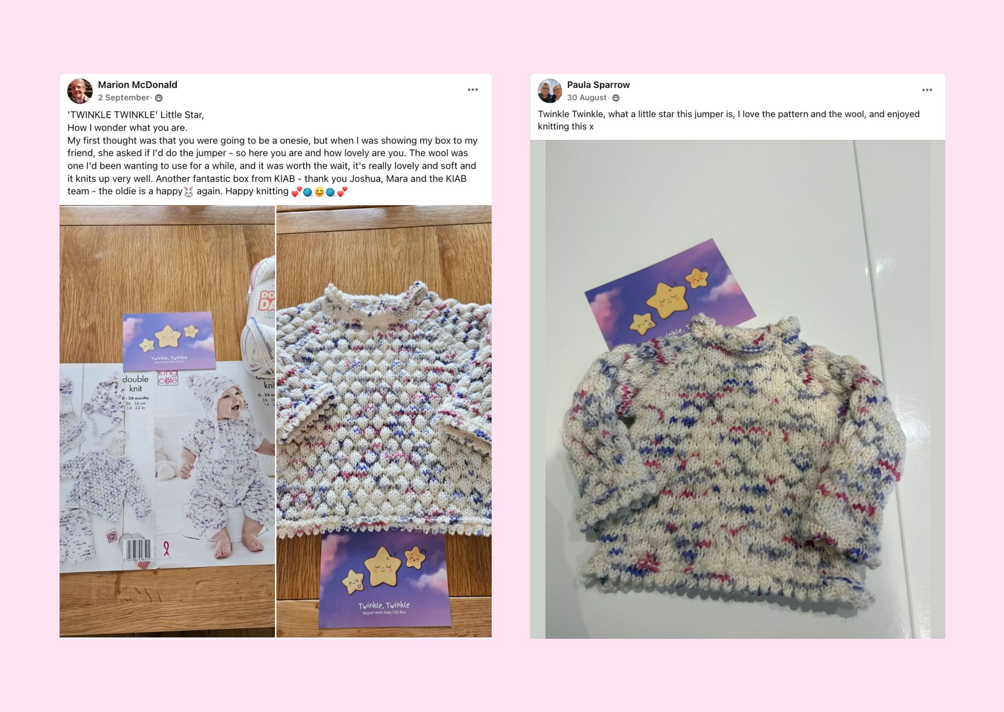 Twinkle, Twinkle Baby Girl Jumper/ Onesie & Hat Knit in a Box