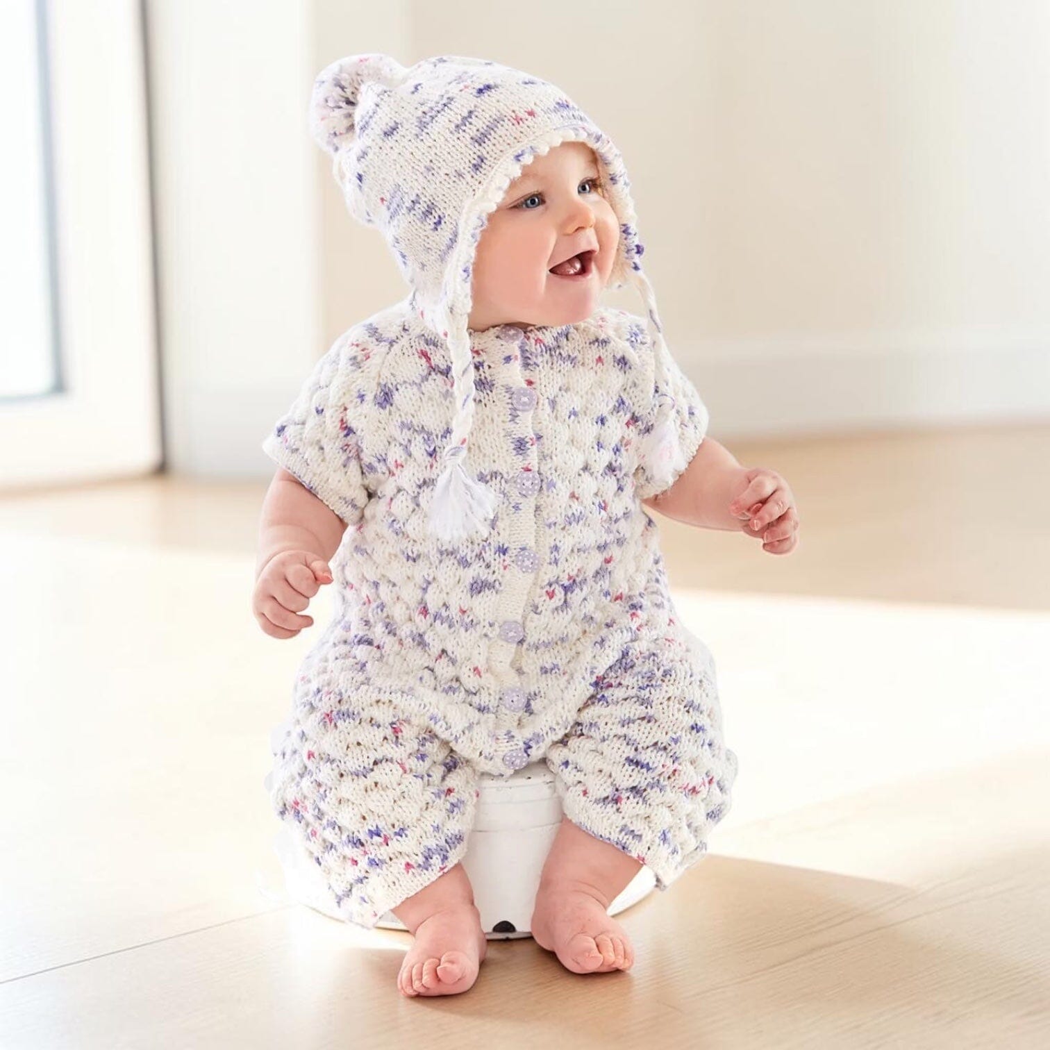 Twinkle, Twinkle Baby Girl Jumper/ Onesie & Hat Knit in a Box