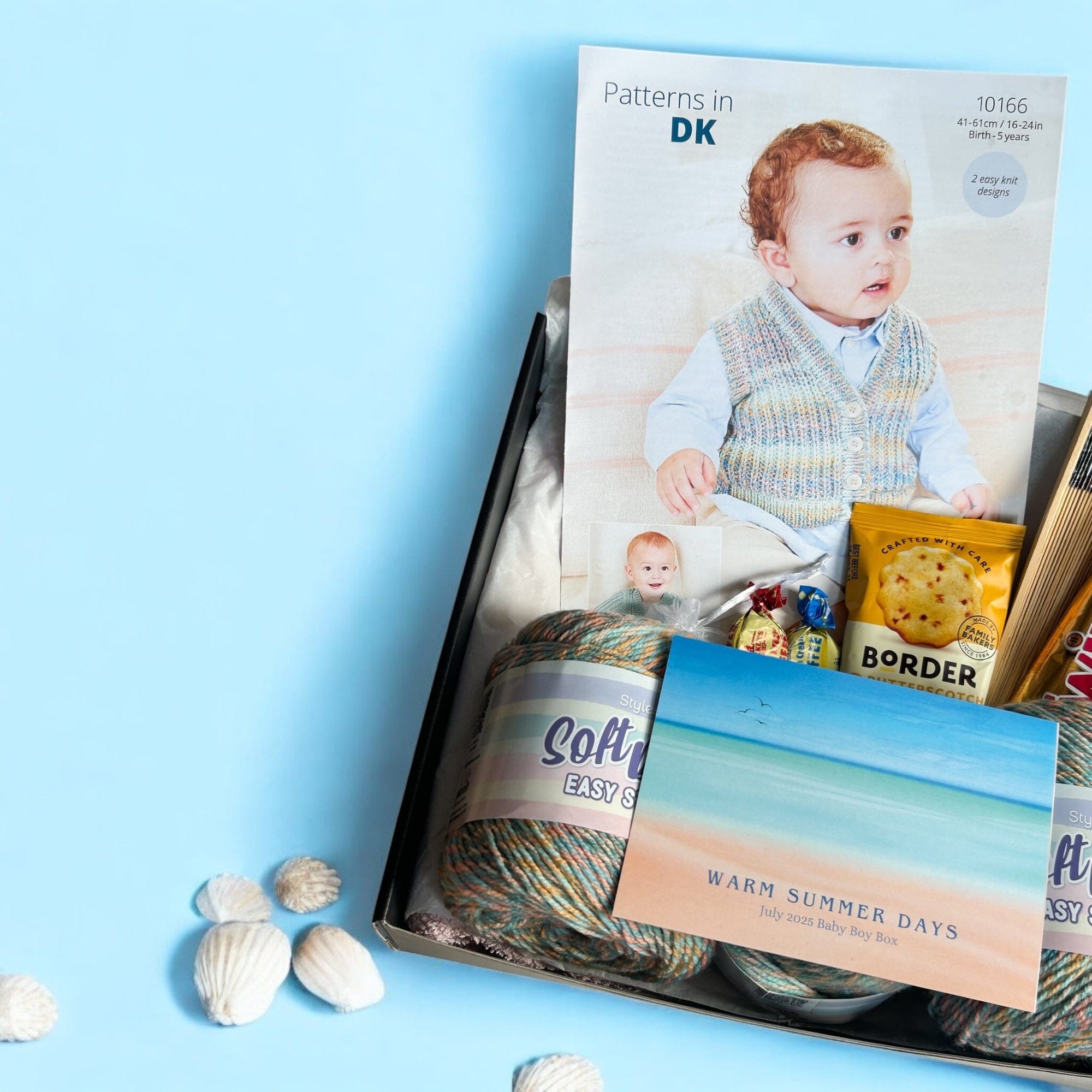 Warm Summer Days Baby Boy Waistcoat/ Cardigan Knit in a Box