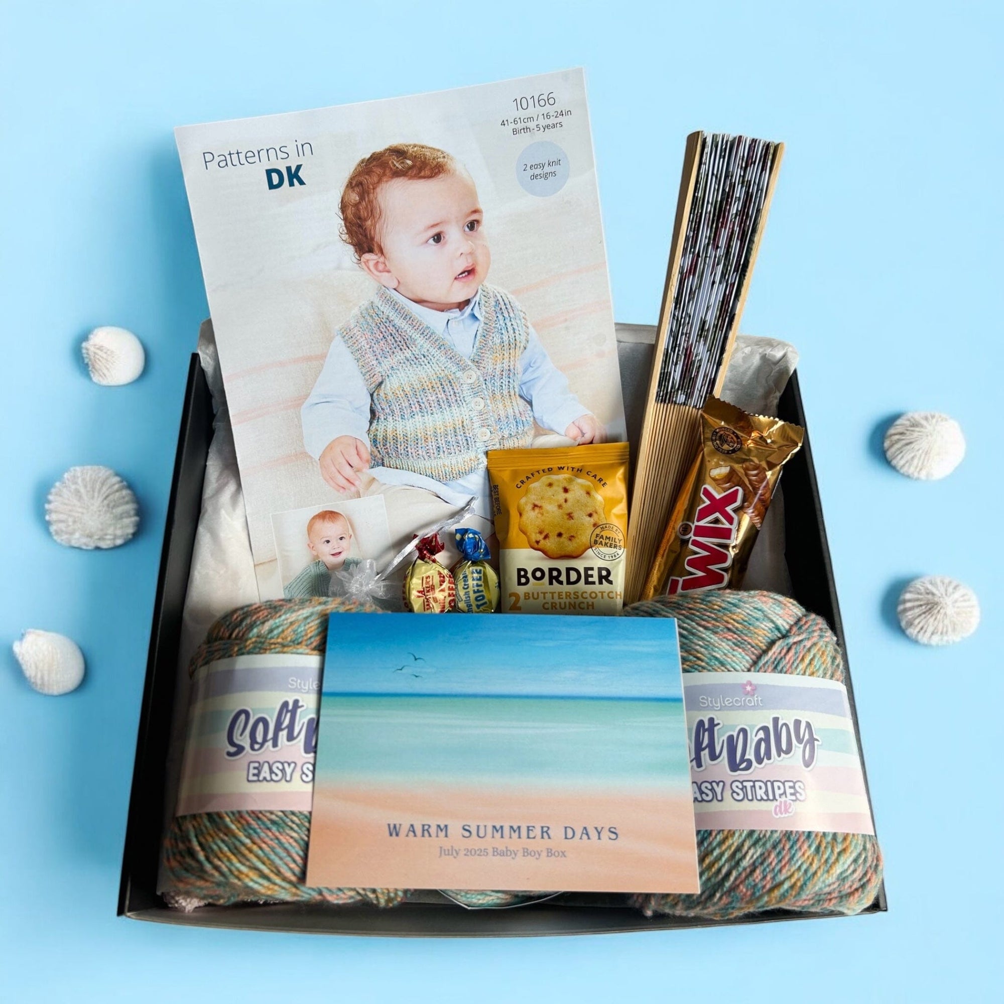 Warm Summer Days Baby Boy Waistcoat/ Cardigan Knit in a Box