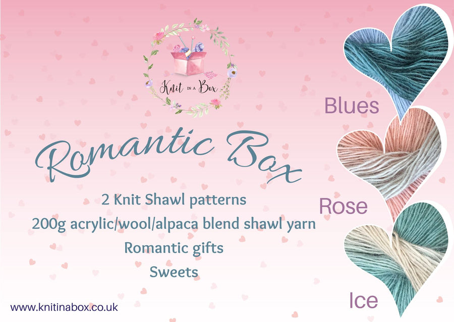 2023 Special Edition Romantic Shawl Box! Knit in a Box Blues 