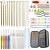 Bamboo Knitting Needles Set with Accessories: 35CM Knit in a Box