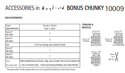 Hayfield 10009 Accessories in Bonus Chunky (PDF) Knit in a Box