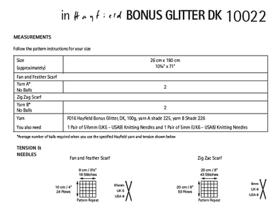 Hayfield 10022 Scarf in Bonus Glitter DK (PDF) Knit in a Box