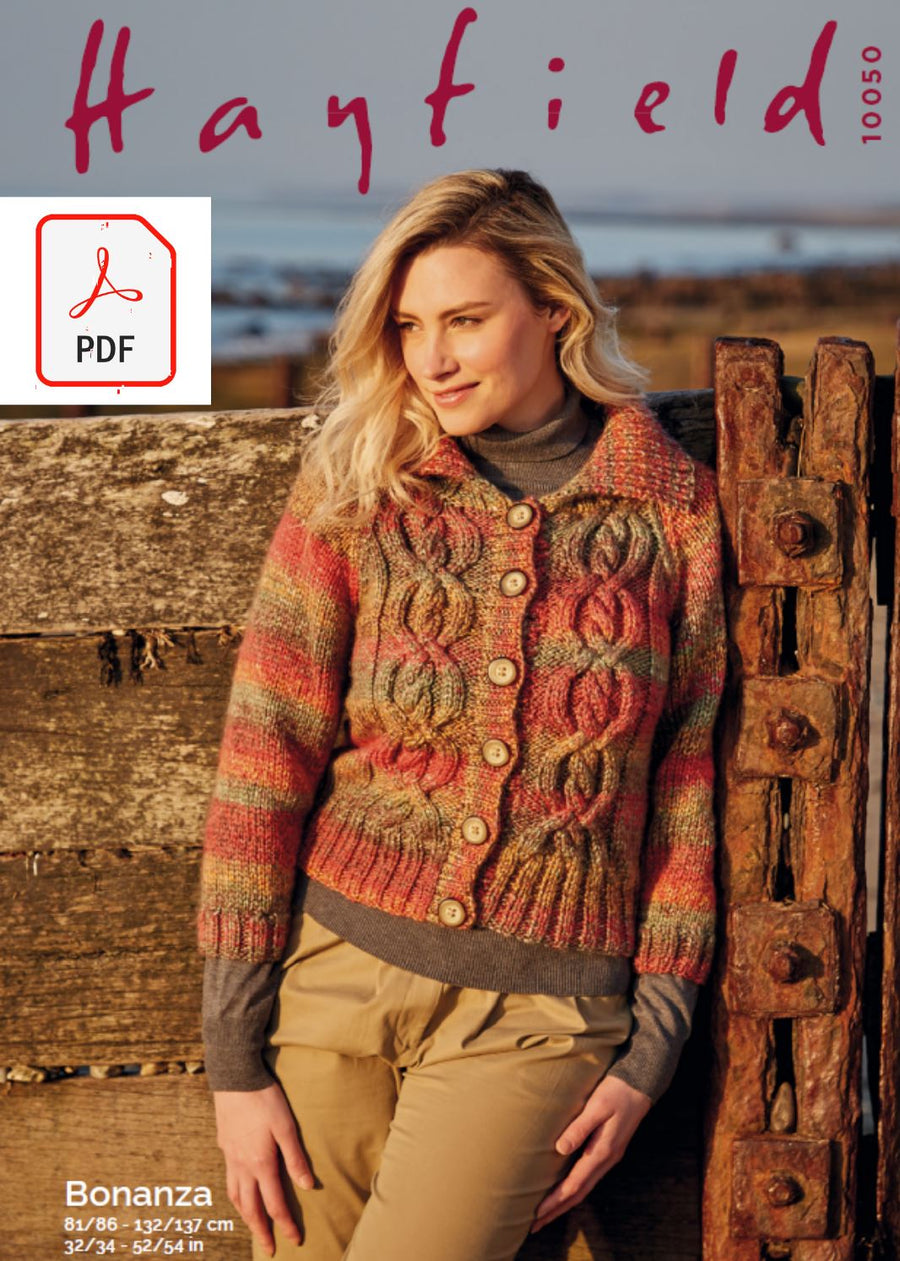 Hayfield 10050 Ladies Jacket in Hayfield Bonanza (PDF) Knit in a Box 