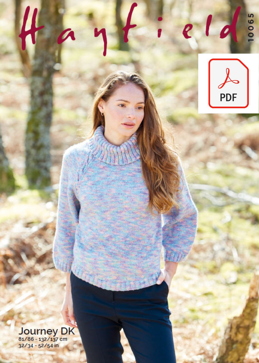 Hayfield 10065 Ladies Kimono Sweater in Hayfield Journey DK (PDF) Knit in a Box 