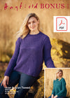 Hayfield 10076 Ladies Sweater in Bonus Aran & Bonus Aran Tweed with Wool (PDF) Knit in a Box