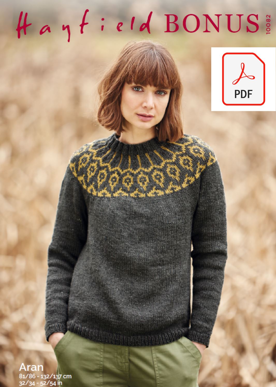 Hayfield 10082 Ladies Sweater in Hayfield Bonus Aran (PDF) Knit in a Box