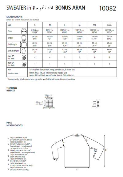 Hayfield 10082 Ladies Sweater in Hayfield Bonus Aran (PDF) Knit in a Box
