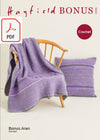 Hayfield 10123 Crochet Blanket & Cushion in Bonus Aran (PDF) Knit in a Box 
