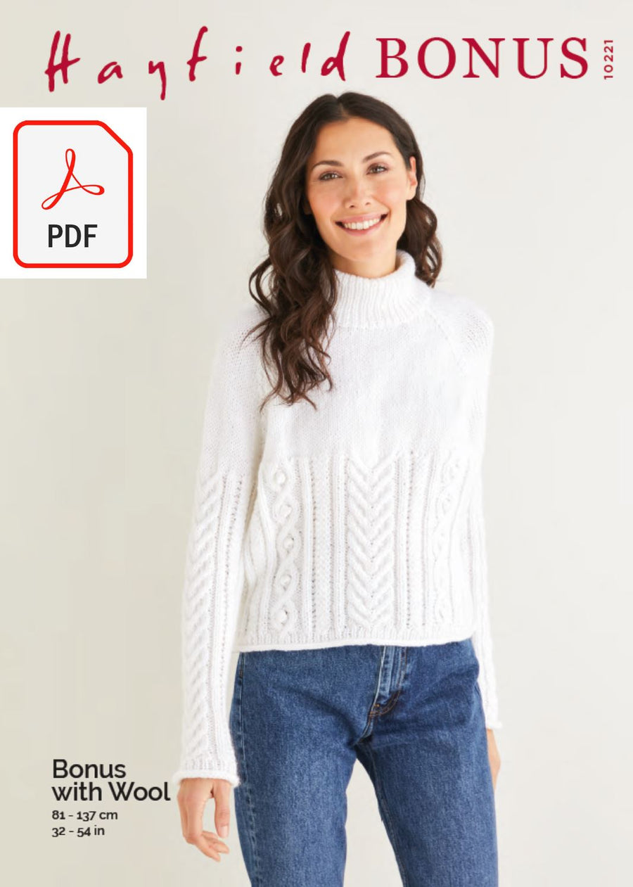 Hayfield 10221 Bonus Aran with Wool (PDF) Knit in a Box 