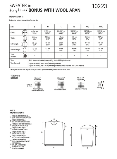 Hayfield 10223 Bonus Aran with Wool (PDF) Knit in a Box