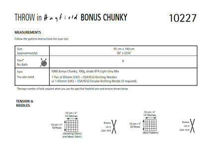 Hayfield 10227 Bonus Chunky DK (PDF) Knit in a Box