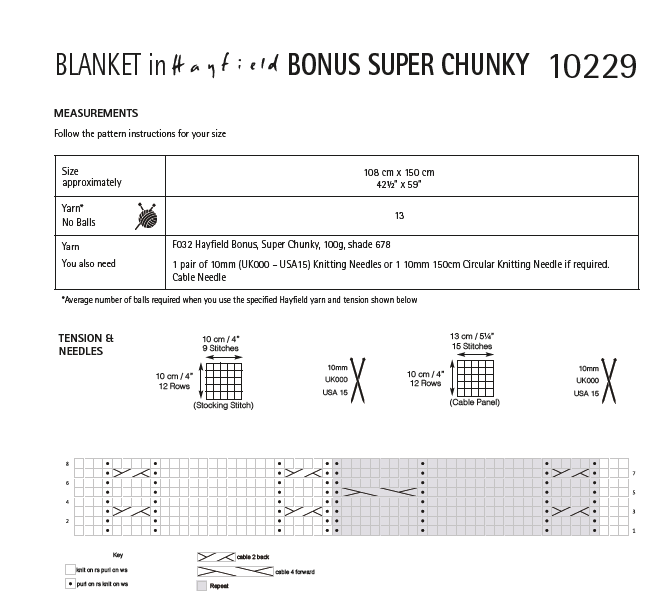 Hayfield 10229 Bonus Super Chunky DK (PDF) Knit in a Box