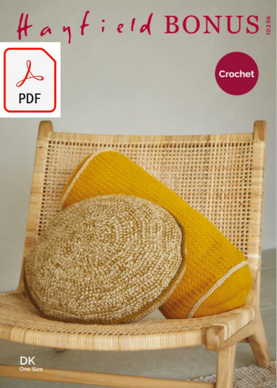 Hayfield 10256 Cushions in Bonus DK (PDF) Knit in a Box