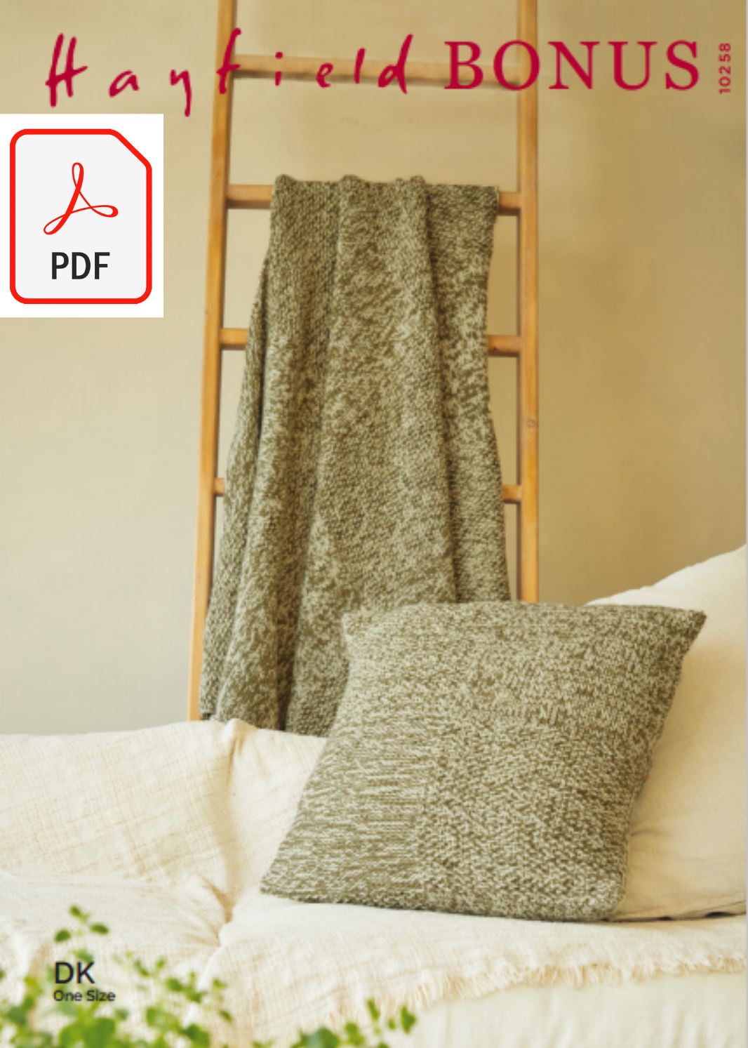 Hayfield 10258 Blanket and Cushion in Bonus DK (PDF) Knit in a Box