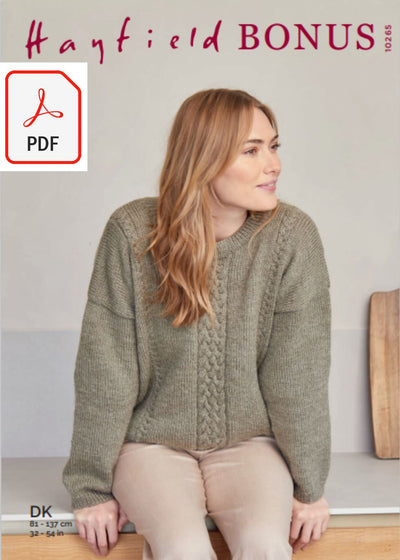 Hayfield 10265 Sweater in Bonus DK (PDF) Knit in a Box