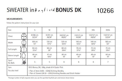 Hayfield 10266 Sweater in Bonus DK (PDF) Knit in a Box