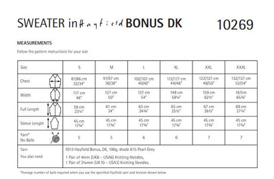 Hayfield 10269 Sweater in Bonus DK (PDF) Knit in a Box