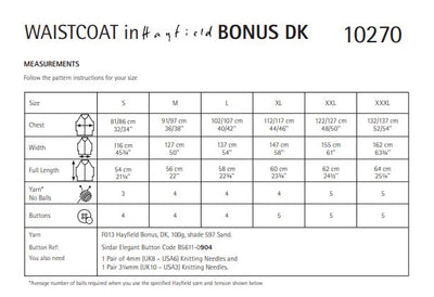 Hayfield 10270 Waistcoat in Bonus DK (PDF) Knit in a Box