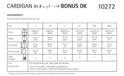 Hayfield 10272 Cardigan in Bonus DK (PDF) Knit in a Box