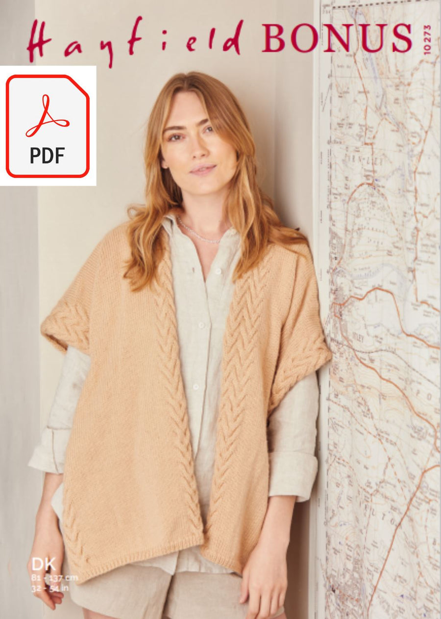 Hayfield 10273 Poncho in Bonus DK (PDF) Knit in a Box 